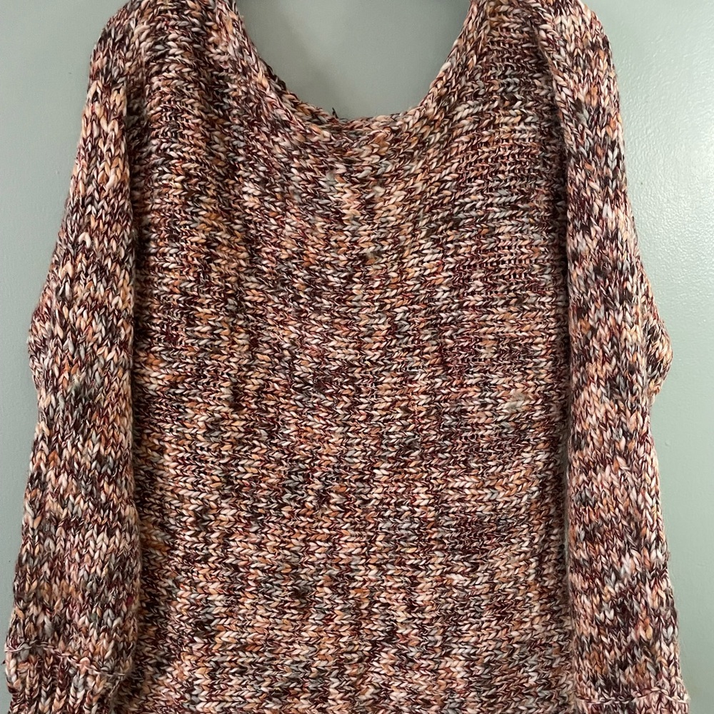 Chunky off the shoulder sweater with gold fleck